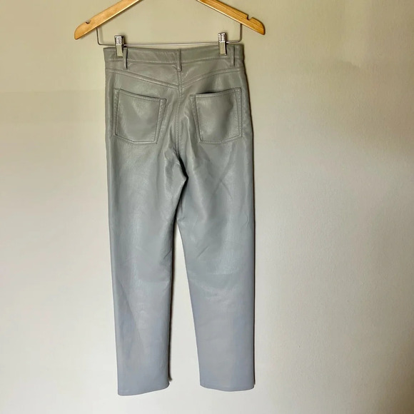 Aritzia Wilfred The Melina High Rise Vegan Leather Pants in Marble Grey - Picture 8 of 11